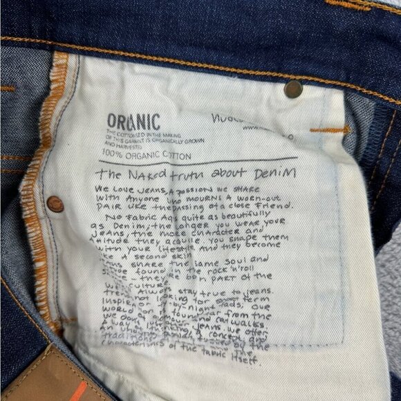 Nudie Jeans Co Dark Blue Denim thin Finn Dry Tight Pants Men’s Size 32x34 US - Picture 12 of 15